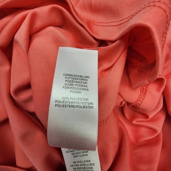 Adrianna Papell Beach Coral Knit Crepe Pleated Mini Dress Size 6 NWT - Picture 9 of 11